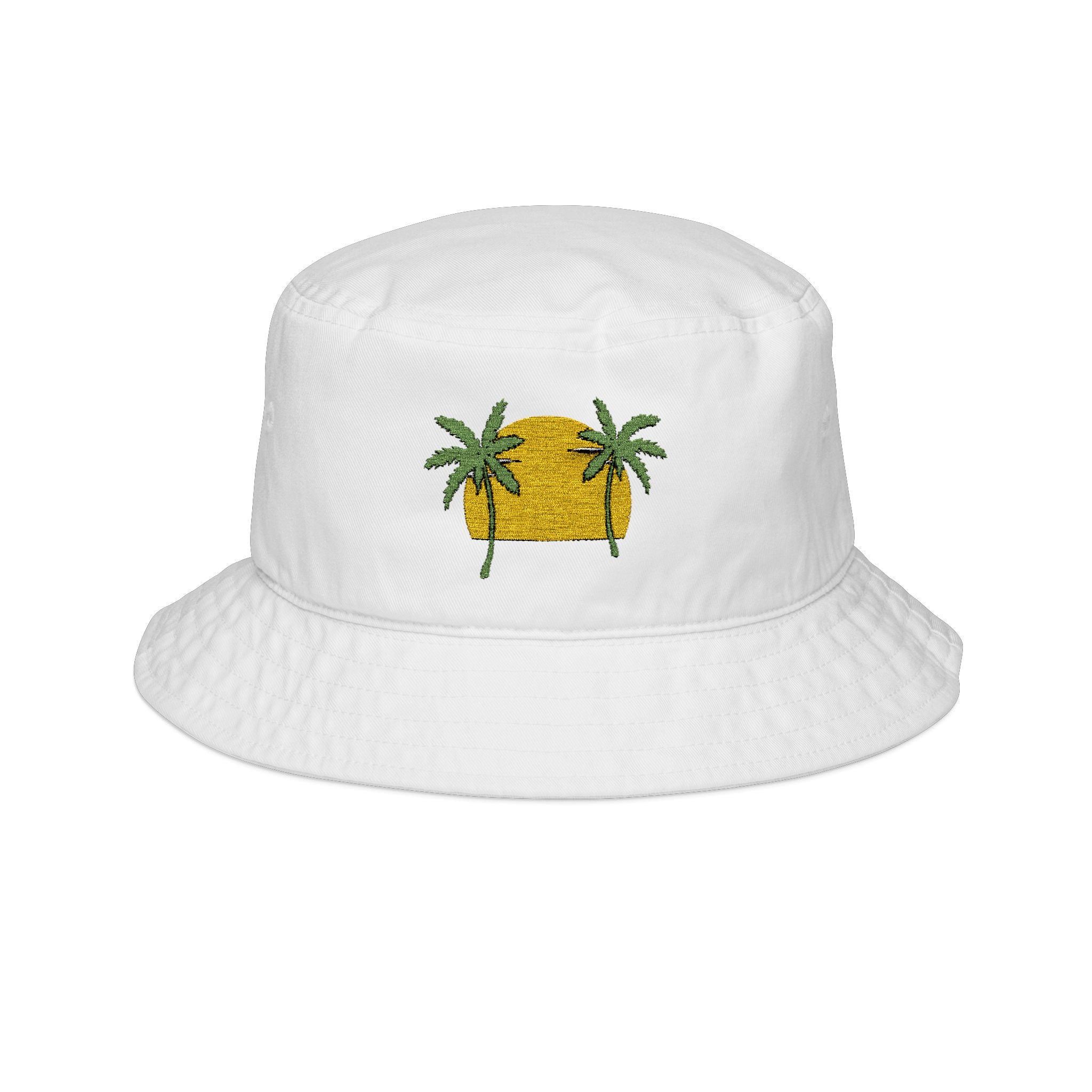 Tropical Embroidered Bucket Hat